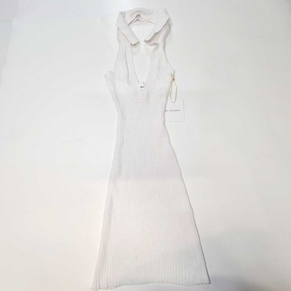 ALL THE WAYS Aviana Collar Mini Dress in White Small - Picture 2 of 12